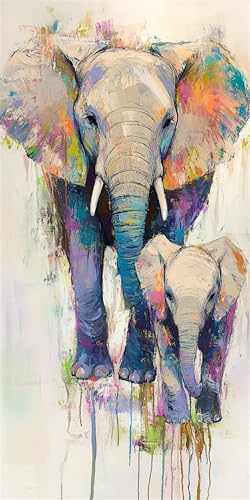 Diamond Painting Elefant, 5D Tier Diamond Painting 180x90cm, DIY Diamant Painting Bilder Erwachsene Mosaikherstellung, Diamant Malerei Kinder Anfänger Crystal Art Bastelnset, Wanddeko Aesthetic -251 von Feeaxeae