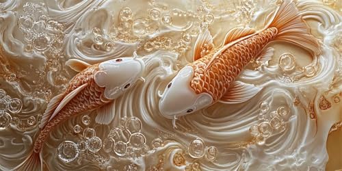 Diamond Painting Koi, 5D Tier Diamond Painting 200x100cm, DIY Diamant PaintingBilder Erwachsene Mosaikherstellung, Diamant Malerei Kinder Anfänger Crystal Art Bastelnset, Wanddeko Aesthetic -1267 von Feeaxeae