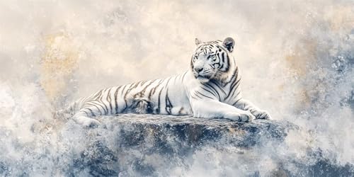 Diamond Painting Tiger, 5D Tier Diamond Painting 140x70cm, DIY Diamant Painting Bilder Erwachsene Mosaikherstellung, Diamant Malerei Kinder Anfänger Crystal Art Bastelnset, Wanddeko Aesthetic -1150 von Feeaxeae