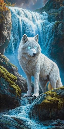 Diamond Painting Wolf, 5D Fallen Diamond Painting 140x70cm, DIY Diamant Painting Bilder Erwachsene Mosaikherstellung, Diamant Malerei Kinder Anfänger Crystal Art Bastelnset, Wanddeko Aesthetic -247 von Feeaxeae