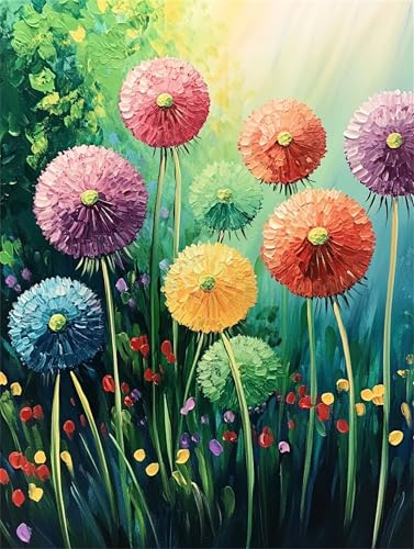 Farbe Malen Nach Zahlen Erwachsene, DIY Malen Nach Zahlen Blume Malen Nach Zahlen mit Rahmen Leinwand 40x50 cm, Ölgemälde Kit Mit Pinseln und Acrylfarbe, Wanddeko, Geschenke für Frauen -k1527 von Feeaxeae