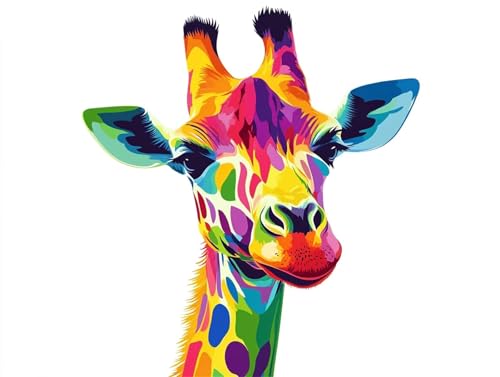 Giraffe Malen Nach Zahlen Erwachsene, DIY Malen Nach Zahlen Farbe Malen Nach Zahlen mit Rahmen Leinwand 20x30 cm, Ölgemälde Kit Mit Pinseln und Acrylfarbe, Wanddeko, Geschenke für Frauen -k1985 von Feeaxeae