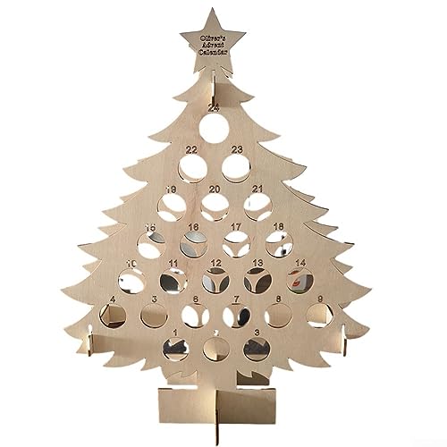 Feegow Weihnachtlicher Adventskalender, Weinhalter, magischer Weihnachts-Countdown, aus Holz, personalisierbar, Countdown-Adventskalender, Weinregal (2) von Feegow