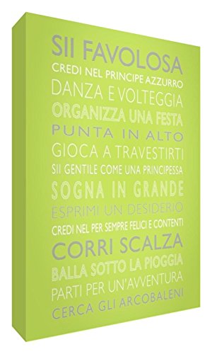 Feel Good Art girlsrules2436 – 01It REGLAS DE eine niÃÂ ± a Bild auf Leinwand von Wand in modernem Stil typographisches 91 x 60 cm Lime Green von Feel Good Art