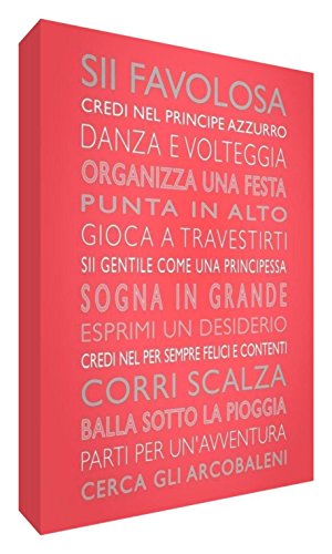 Feel Good Art girlsrules2436 – 01It REGLAS DE eine niÃÂ ± a Bild auf Leinwand von Wand in modernem Stil typographisches 91 x 60 cm Coral von Feel Good Art