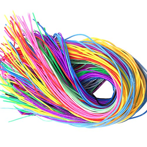 Feelairy 120 Stücke Scobydoo Bänder Neon, Plastic Braided Rope Scoubidou Bastel Seile in 12 Farben Plastik Band Streifen Knüpfbändern Schnur für Juwelen Schmuck Machen DIY Handwerk von Feelairy