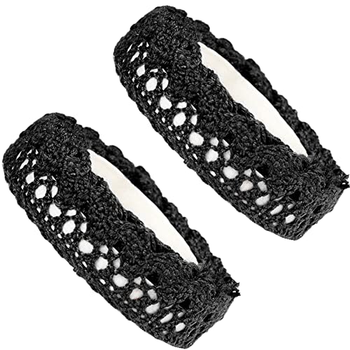 Feelairy 2 Rollen Spitzenband Vintage Dekoband Spitze Bordüre, Selbstklebende Spitzenborte Stoffband Stoff Bänder Spitzen-Tape für Basteln Hochzeit Geschenkband DIY Handwerk (Schwarz) von Feelairy