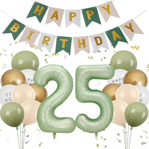 Luftballon 25. Geburtstag Frauen, Salbeigrün Zahl 25 Luftballon Happy Birthday Deko 25 Jahre Männer, Olive Grün Ballons 25 Deko Folienballon 25 Grün Gold, Olivgrün Geburtstagsdeko 25 Jahre Frau Mann Luftballon 25. Geburtstag Frauen, Salbeigrün Zahl 25 Luftballon Happy Birthday Deko 25 Jahre Männer, Olive Grün Ballons 25 Deko Folienballon 25 Grün Gold, Olivgrün Geburtstagsdeko 25 Jahre Frau Mann von Feelairy