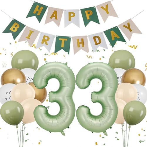 Luftballon 33. Geburtstag Frauen, Salbeigrün Zahl 33 Luftballon Happy Birthday Deko 33 Jahre Männer, Olive Grün Ballons 33 Deko Folienballon 33 Grün Gold, Olivgrün Geburtstagsdeko 33 Jahre Frau Mann Luftballon 33. Geburtstag Frauen, Salbeigrün Zahl 33 Luftballon Happy Birthday Deko 33 Jahre Männer, Olive Grün Ballons 33 Deko Folienballon 33 Grün Gold, Olivgrün Geburtstagsdeko 33 Jahre Frau Mann von Feelairy