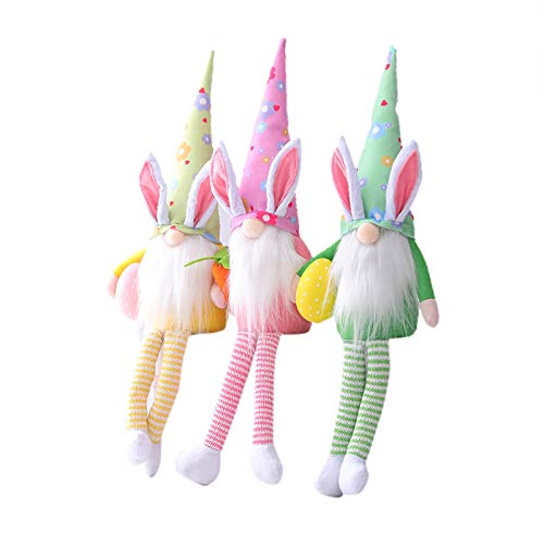 Feelcrag Plüsch Osterwichtel,Ostern Hase Festliche Geschenk Puppen Für Urlaub Dekoration Frühlingdeko Handgemachte Handgemachte Plüsch Puppen Osterhasen Figuren Groß von Feelcrag