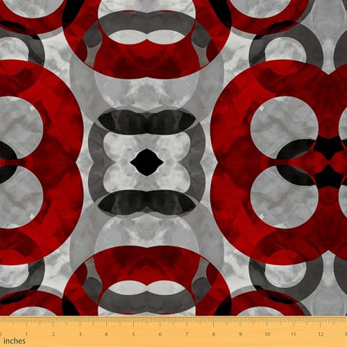 Feelyou Geometrischer Polsterstoff von The Yard, rot-grauer Kreis-Geometrie-Reupolsterstoff für Stühle, abstrakte Kunst, dekorativer wasserdichter Outdoor-Stoff, 2 Meter Feelyou Geometrischer Polsterstoff von The Yard, rot-grauer Kreis-Geometrie-Reupolsterstoff für Stühle, abstrakte Kunst, dekorativer wasserdichter Outdoor-Stoff, 2 Meter von Feelyou