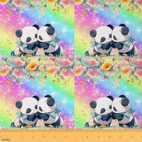 Feelyou Panda-Polsterstoff für Stühle für Kinder und Jungen, 2 Yards, niedlicher Panda-Stoff von Yard, Cartoon-Panda, dekorativer wasserdichter Outdoor-Stoff, Panda, Tier, Outdoor-Stoff von Feelyou