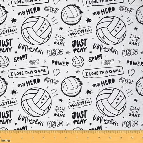 Volleyball-Polsterstoff für Stühle, Couch, Gaming-Sport, Outdoor-Stoff pro Yard, Ballspiele, Geschenk für Volleyball-Liebhaber, 2 Yards, Weiß Volleyball-Polsterstoff für Stühle, Couch, Gaming-Sport, Outdoor-Stoff pro Yard, Ballspiele, Geschenk für Volleyball-Liebhaber, 2 Yards, Weiß von Feelyou