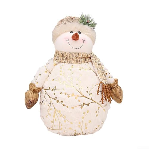 Feeshoppher Gemütliche Plüsch-Schneemann-Puppen mit stilvollen Mützen, perfekt für Weihnachtsstimmung (6) von Feeshoppher