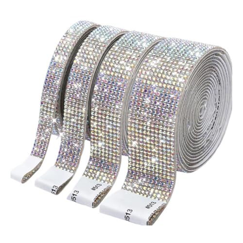 Feeuid Selbstklebende Diamantband Rolle mit Glitzerband Handmade Geschenk DIY Dekoration Hochzeit Zubehör Kosmetik Dekoration Vase B von Feeuid