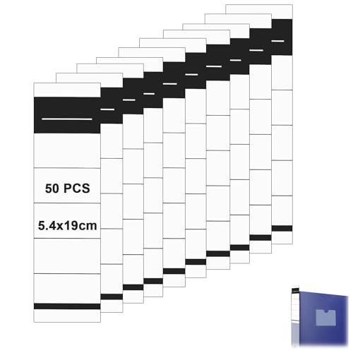 50 Stück Ordnerrücken Selbstklebend 5.4x 19CM Ordner Etiketten Selbstklebend Ordnerrückenschild Rückenschilder Ordner Aufkleber für Standardordner von Fegat