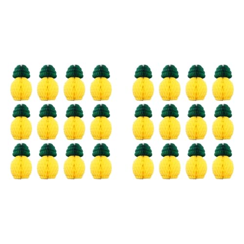 Fegtrtyoa 24 Pack Ananas Waben Mittelstücke Seidenpapier Ananas 8 Bedarf Tisch Hängen Dekoration Hawaiian Luau Geburtstag Hochzeit Nach Hause Gefallen von Fegtrtyoa