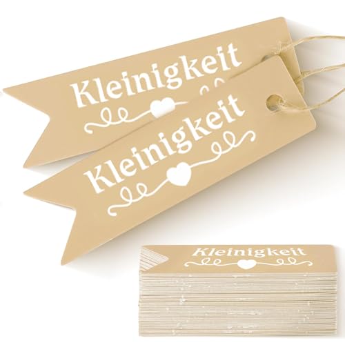 100pcs GeschenkanhäNger Kleinigkeit Kraftpapier Tags, Geschenk AnhäNger, Mit 10m Hanfseil Karton GeschenkanhäNger Papier AnhäNger Label Mit Schnur Liebe Deko Etiketten Geschenkverpackung von FeiOne