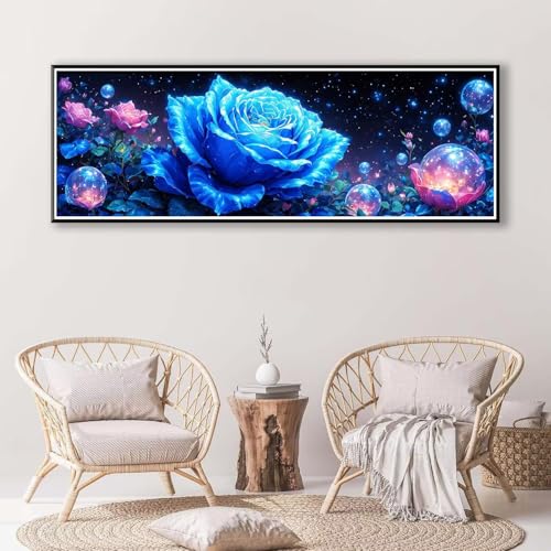 5D Diamond Painting Blume Diamant Painting Bilder Erwachsene, DIY Rose Diamond Painting Kits, Runde Steine Diamant Malerei Kunst Bastelset für Wohnzimmer und Schlafzimmer Wanddeko 100 x 300 cm P-369 von FeiPride