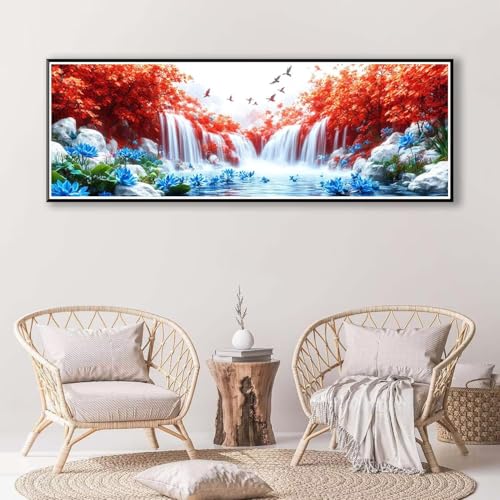 5D Diamond Painting Fallen Diamant Painting Bilder Erwachsene, DIY Baum Diamond Painting Kits, Runde Steine Diamant Malerei Kunst Bastelset für Wohnzimmer und Schlafzimmer Wanddeko 100 x 300 cm P-819 von FeiPride