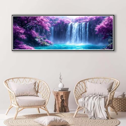 5D Diamond Painting Fallen Diamant Painting Bilder Erwachsene, DIY Landschaft Diamond Painting Kits, Runde Steine Diamant Malerei Kunst Bastelset für Wohnzimmer Schlafzimmer Wanddeko 40 x 120 cm P-609 von FeiPride