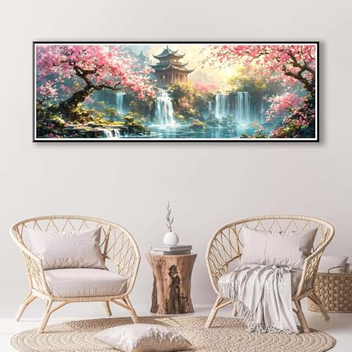 5D Diamond Painting Wunderland Diamant Painting Bilder Erwachsene, DIY Fallen Diamond Painting Kits, Runde Steine Diamant Malerei Kunst Bastelset für Wohnzimmer Schlafzimmer Wanddeko 30 x 90 cm P-816 von FeiPride