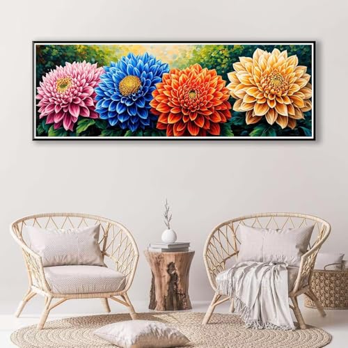 Blume Diamond Painting Erwachsene Groß XXL 40 x 120 cm, 5D Diamant Painting Bilder Landschaft, Full Drill Diamond Painting Runde Steine, DIY Diamant Malerei für Zuhause Wand Dekoration Geschenk P-871 von FeiPride