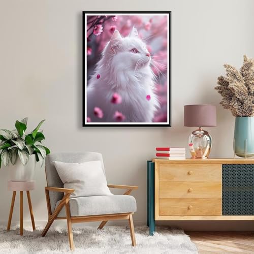 Diamond Painting 30 x 40 cm, Diamant Painting Bilder Kinder Anfänger Katze Diamond Art Tier Diamant Malerei 5D DIY Mosaikherstellung Bastelset Erwachsene für Zimmer Deko, Geschenke für Frauen A-1151 von FeiPride