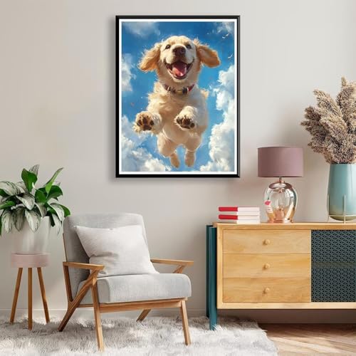 Diamond Painting 30 x 40 cm, Diamant Painting Bilder Kinder Anfänger Tier Diamond Art Hund Diamant Malerei 5D DIY Mosaikherstellung Bastelset Erwachsene für Zimmer Deko, Geschenke für Frauen A-1124 von FeiPride