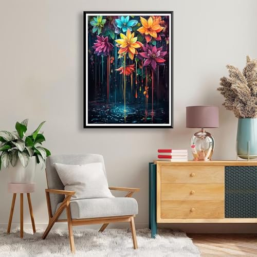 Diamond Painting 30 x 40 cm Blume Diamond Painting Landschaft Diamond Painting Erwachsene, Diamant Painting Bilder Kinder DIY 5D Diamond Painting für Zimmer Deko Wohnzimmer, Geschenke für Frauen A-815 von FeiPride