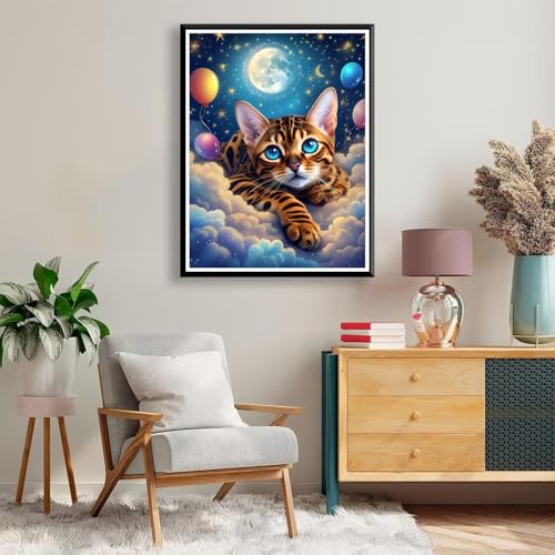 Diamond Painting 30 x 40 cm Katze Diamond Painting Tier Diamond Painting Erwachsene, Diamant Painting Bilder Kinder DIY 5D Diamond Painting Set für Zimmer Deko Wohnzimmer, Geschenke für Frauen A-239 von FeiPride