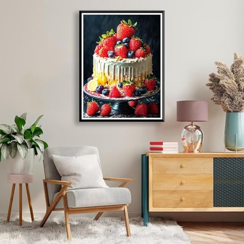 Diamond Painting 30 x 40 cm Kuchen Diamond Painting Nachtisch Diamond Painting Erwachsene, Diamant Painting Bilder Kinder DIY 5D Diamond Painting für Zimmer Deko Wohnzimmer, Geschenke für Frauen A-179 von FeiPride