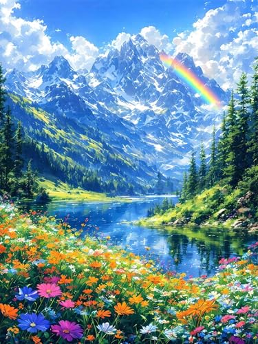 Diamond Painting 30 x 40 cm Landschaft Diamond Painting Berg Diamond Painting Erwachsene, Diamant Painting Bilder Kinder DIY 5D Diamond Painting für Zimmer Deko Wohnzimmer, Geschenke für Frauen A-207 von FeiPride