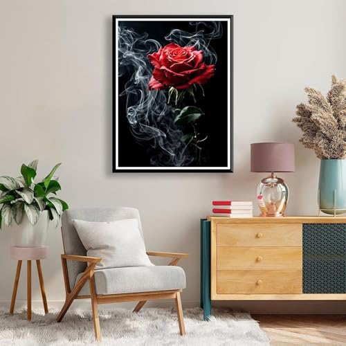 Diamond Painting 30 x 40 cm Rose Diamond Painting Blume Diamond Painting Erwachsene, Diamant Painting Bilder Kinder DIY 5D Diamond Painting Set für Zimmer Deko Wohnzimmer, Geschenke für Frauen A-131 von FeiPride