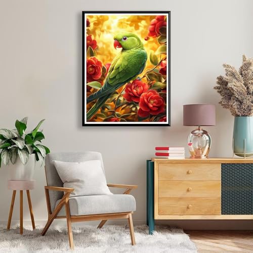 Diamond Painting 30 x 40 cm Vogel Diamond Painting Blume Diamond Painting Erwachsene, Diamant Painting Bilder Kinder DIY 5D Diamond Painting Set für Zimmer Deko Wohnzimmer, Geschenke für Frauen A-791 von FeiPride