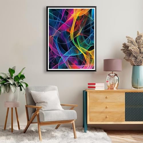 Diamond Painting 40 x 50 cm Abstrakt Diamond Painting Farbe Diamond Painting Erwachsene, Diamant Painting Bilder Kinder DIY 5D Diamond Painting für Zimmer Deko Wohnzimmer, Geschenke für Frauen A-786 von FeiPride