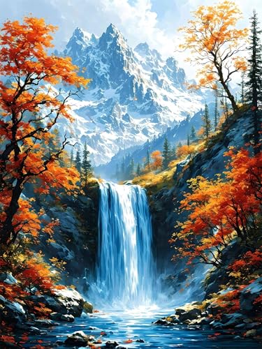 Diamond Painting 40 x 50 cm Berg Diamond Painting Landschaft Diamond Painting Erwachsene, Diamant Painting Bilder Kinder DIY 5D Diamond Painting für Zimmer Deko Wohnzimmer, Geschenke für Frauen A-217 von FeiPride