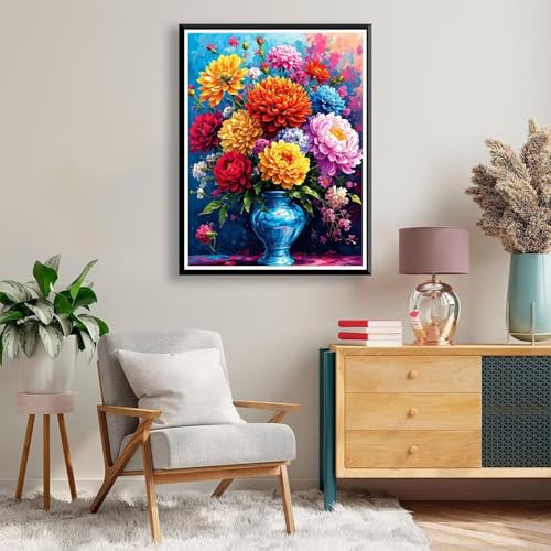 Diamond Painting 40 x 50 cm Blume Diamond Painting Farbe Diamond Painting Erwachsene, Diamant Painting Bilder Kinder DIY 5D Diamond Painting Set für Zimmer Deko Wohnzimmer, Geschenke für Frauen A-237 von FeiPride