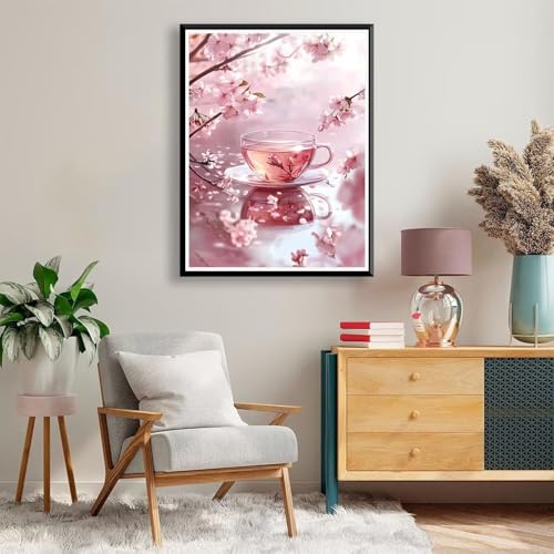 Diamond Painting 40 x 50 cm Blume Diamond Painting Landschaft Diamond Painting Erwachsene, Diamant Painting Bilder Kinder DIY 5D Diamond Painting für Zimmer Deko Wohnzimmer, Geschenke für Frauen A-810 von FeiPride