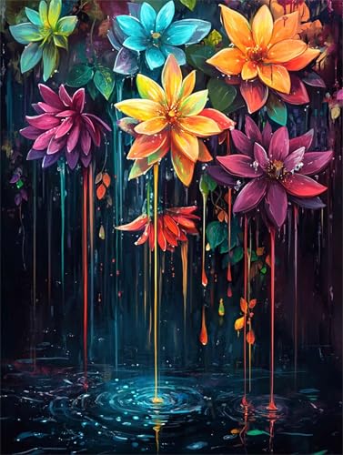 Diamond Painting 40 x 50 cm Blume Diamond Painting Landschaft Diamond Painting Erwachsene, Diamant Painting Bilder Kinder DIY 5D Diamond Painting für Zimmer Deko Wohnzimmer, Geschenke für Frauen A-815 von FeiPride