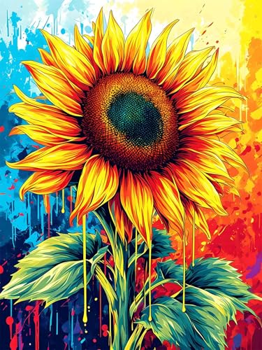 Diamond Painting 40 x 50 cm Blume Diamond Painting Sonnenblume Diamond Painting Erwachsene, Diamant Painting Bilder Kinder DIY 5D Diamond Painting Set für Deko Wohnzimmer, Geschenke für Frauen A-193 von FeiPride