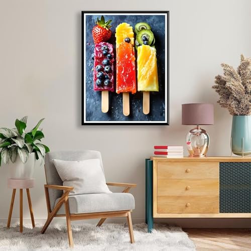 Diamond Painting 40 x 50 cm Eiscreme Diamond Painting Obst Diamond Painting Erwachsene, Diamant Painting Bilder Kinder DIY 5D Diamond Painting für Zimmer Deko Wohnzimmer, Geschenke für Frauen A-183 von FeiPride