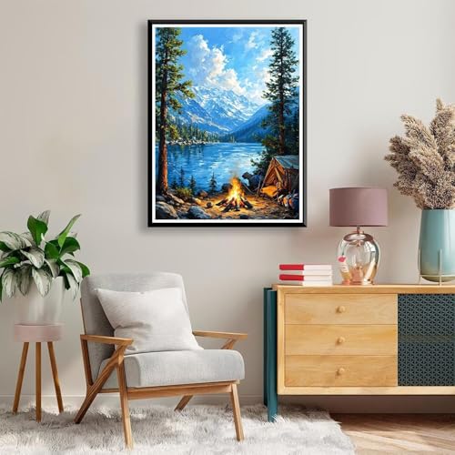 Diamond Painting 40 x 50 cm Landschaft Diamond Painting Berg Diamond Painting Erwachsene, Diamant Painting Bilder Kinder DIY 5D Diamond Painting für Zimmer Deko Wohnzimmer, Geschenke für Frauen A-354 von FeiPride