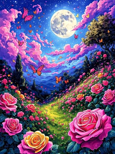 Diamond Painting 40 x 50 cm Landschaft Diamond Painting Blume Diamond Painting Erwachsene, Diamant Painting Bilder Kinder DIY 5D Diamond Painting für Zimmer Deko Wohnzimmer, Geschenke für Frauen A-169 von FeiPride