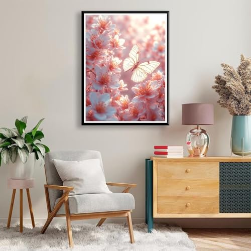 Diamond Painting 40 x 50 cm Schmetterling Diamond Painting Blume Diamond Painting Erwachsene, Diamant Painting Bilder Kinder DIY 5D Diamond Painting Set für Deko Wohnzimmer, Geschenke für Frauen A-216 von FeiPride