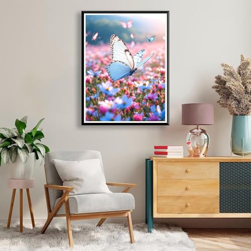 Diamond Painting 40 x 50 cm Schmetterling Diamond Painting Blume Diamond Painting Erwachsene, Diamant Painting Bilder Kinder DIY 5D Diamond Painting Set für Deko Wohnzimmer, Geschenke für Frauen A-243 von FeiPride