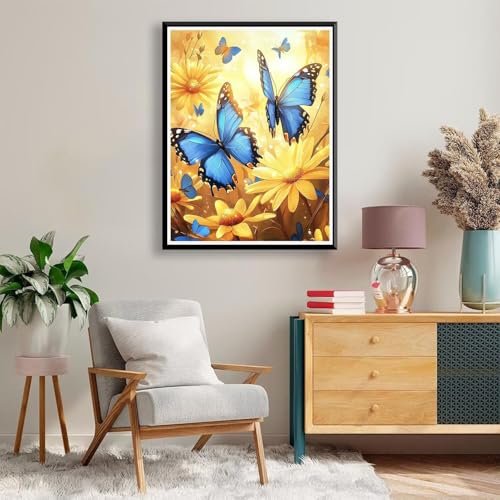 Diamond Painting 40 x 50 cm Schmetterling Diamond Painting Blume Diamond Painting Erwachsene, Diamant Painting Bilder Kinder DIY 5D Diamond Painting Set für Deko Wohnzimmer, Geschenke für Frauen A-474 von FeiPride