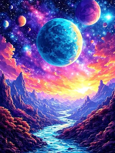 Diamond Painting 40 x 50 cm Sternenhimmel Diamond Painting Landschaft Diamond Painting Erwachsene, Diamant Painting Bilder Kinder DIY Diamond Painting für Deko Wohnzimmer, Geschenke für Frauen A-208 von FeiPride