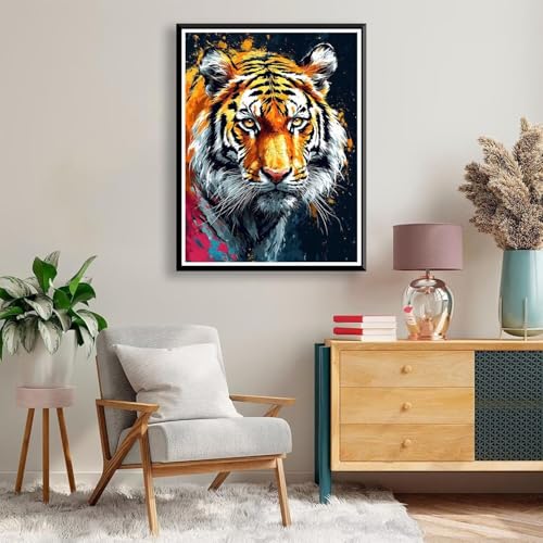 Diamond Painting 40 x 50 cm Tiger Diamond Painting Tier Diamond Painting Erwachsene, Diamant Painting Bilder Kinder DIY 5D Diamond Painting Set für Zimmer Deko Wohnzimmer, Geschenke für Frauen A-156 von FeiPride