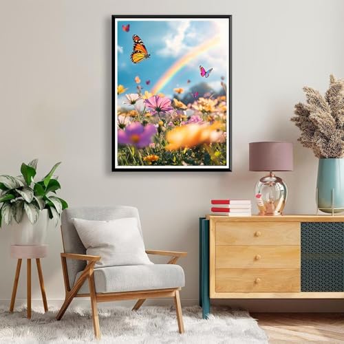 Diamond Painting 50 x 70 cm Schmetterling Diamond Painting Landschaft Diamond Painting Erwachsene, Diamant Painting Bilder Kinder DIY Diamond Painting für Deko Wohnzimmer, Geschenke für Frauen A-720 von FeiPride